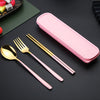 Travel Utensil Set, Portable Traveling, Fork, Spoon, Chopsticks, Cutlery Set, Reusable Utensils, Plastic Free, Camping, Case, Eco Friendly
