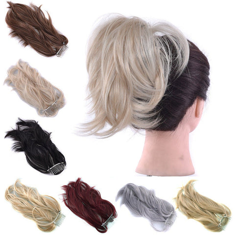Ponytail Hair Extension - Hair Scrunchy Hair Bun - Curly Messy Bun - Wrap Around Clip - Hair Piece Scrunchie Synthetic Pony Tail Fake Hair