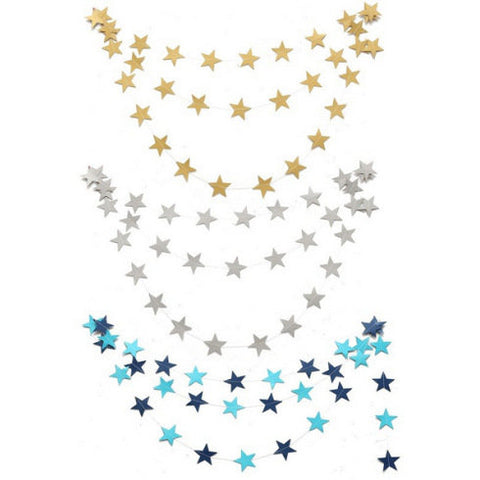 Star Garland, Wedding Garland, Paper Garland, Star Banner, Twinkle Little Star, Star Bunting, Gold Wedding Decor Baby Shower, Hanging Party