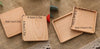 Square Wooden Coaster Set - Natural Plain Blank Coaster - Drinks Coffee Tea Coaster Brown - Housewarming Gift - Dining Table Dinner Decor