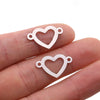 Heart Connector Charm - Jewelry Making Supplies - Mini Heart - Gold Silver