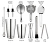 11 Pcs Bartender Kit - Barware for Bartending - Bar Utensils Set - Bar Accessories and Decor - Cocktail Shaker - Housewarming Birthday Gift