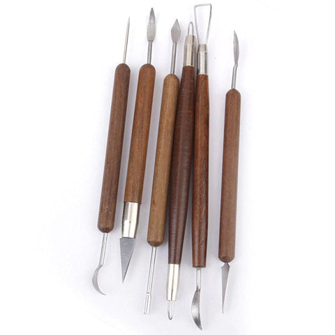 6 Pieces Clay Sculpting Carving Pottery Tools Polymer Modeling DIY Sculpture Craft Art Tool Set Art Supply Pottery Tools for Modeling