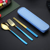 Travel Utensil Set, Portable Traveling, Fork, Spoon, Chopsticks, Cutlery Set, Reusable Utensils, Plastic Free, Camping, Case, Eco Friendly