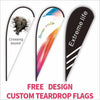 Custom Teardrop Feather Flags - Personalized Advertising Event Banner - Single & Double Sided - Image, Logo, Text Printing - Business Flag