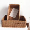 Rattan Storage Box - Wicker Storage Tray - Woven basket - Handmade Organizer Basket - Cosmetics Desk Organizer - Home Decor
