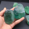 Rainbow Fluorite Raw Stone Polished - Loose Gem Stone - Healing Stone Heart Chakra Reiki - Rough Crystal - Worry Stones Energy - Green