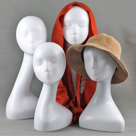 Long Neck Mannequin Head Hat Display Unisex Female Adult - Styling Head Canvas Wig Making Hat Display