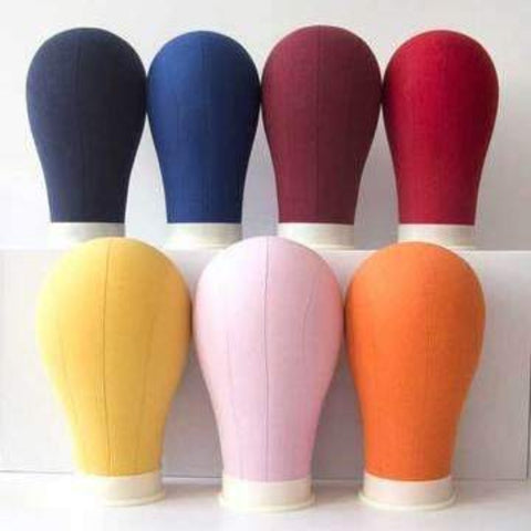 Colorful Mannequin Head Hat Display - Unisex Featureless Adult - Styling Head Canvas Wig Making Hat Display