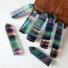 Natural Fluorite Hexagonal Crystal Wand - Fluorite Pointed Gemstone Healing - Beautiful Rainbow Fluorite Meditation Crystal Tower