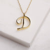 Gold Initial Necklace, Cursive Alphabet Necklace, Personalized Jewelry, A to Z Letter Necklace, Dainty Monogram Necklace, Gift for Her