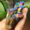 Raw Angel Titanium Aura Quartz Amethyst Crystal - Raw Aura Crystal Cluster - Natural Crystal Cluster Rainbow Aura Cluster Reiki Healing