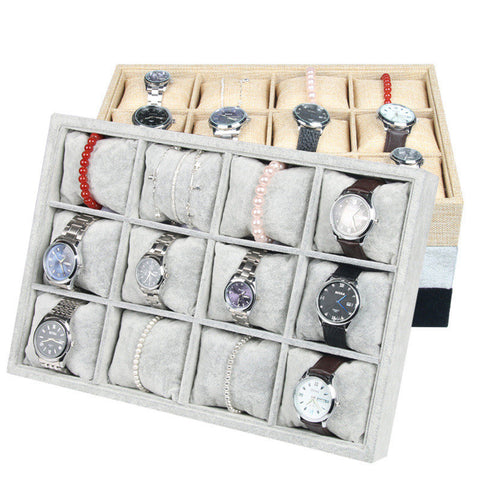 Watch Display Case For Shops and Boutiques, Watch Box, Watch Organizer Tray, Watch Storage Box, Watch Showcase Without Cover