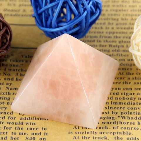 Rose Quartz Pyramid, Crystal Power Energy Point, Healing Crystals, Love Crystals, Sacred Geometry Stones, Reiki Healing, Energy Balancing
