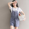 Womens Loose Fitting Minimalist Elegant Overalls With Pocket - Short Pants - Womans Casual Loose Overalls - Overalls For Women
