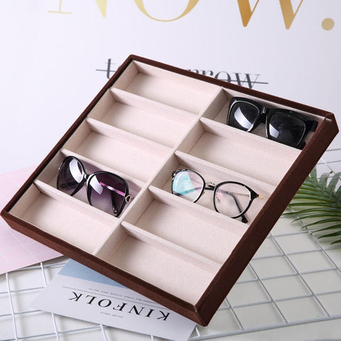 Sunglasses Display Case - Wooden Compartments - Glasses Display Tray - Sunglasses Storage Case - Eyeglasses Storage - Eyewear Display
