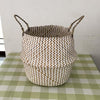 Rattan Storage Basket With Handle - Woven Basket - Wicker Storage Tray - Handmade Organizer Basket - Flower Basket - Home Decor