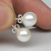 Pearl Stud Earrings - Bridesmaid Pearl Earrings - Bridal Party Gift - Wedding Shower Jewelry - Sweet 16 - 925 Sterling Silver - Gift for Her