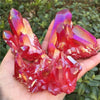 Red Aura Crystal Cluster, Raw Angel Aura Rainbow Crystal, Rainbow Aura Quartz, Crystals and Stones , Raw Angel Aura Cluster, Aura Crystal