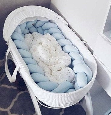 Knotted Crib Bumper - Gift for Mom - Knot Pillow - Knot Cushion - Braided - Baby Shower Gift - Bed Protection - Snake Pillow - Baby Cot
