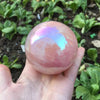 Pink Rose Quartz Crystal Ball, Angel Aura Rose Quartz Spheres, Healing Heart Chakra Towers, Meditation Tool, Rainbow Aura Crystal Tower