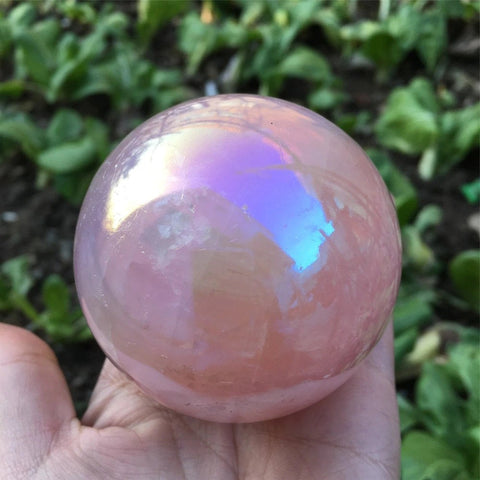 Pink Rose Quartz Crystal Ball, Angel Aura Rose Quartz Spheres, Healing Heart Chakra Towers, Meditation Tool, Rainbow Aura Crystal Tower