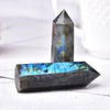 Rainbow Labradorite Tower, Natural Labradorite Wand Obelisk, Crystal Quartz Point, Healing Crystal, Reiki Chakra Decor, Crystal Generator