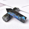 Rainbow Labradorite Tower, Natural Labradorite Wand Obelisk, Crystal Quartz Point, Healing Crystal, Reiki Chakra Decor, Crystal Generator