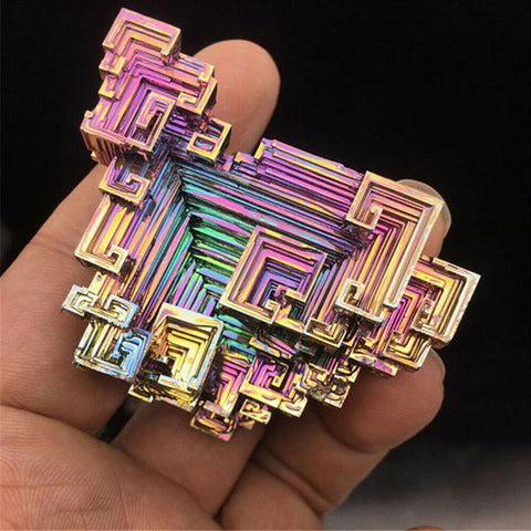 Rainbow Bismuth Crystal Healing Transformation Stone - Mineral Educational Science Home Decor - Decorating Chakra Iridescent Metal