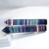 Natural Fluorite Hexagonal Crystal Wand - Fluorite Pointed Gemstone Healing - Beautiful Rainbow Fluorite Meditation Crystal Tower