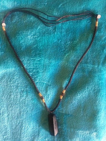 Raw Black Tourmaline Pendant, Black Tourmaline Necklace, Natural Black Tourmaline Crystal Jewelry, Black Tourmaline Pendant, Healing Stone