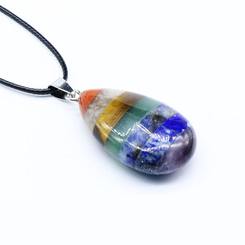 7 Chakra Necklace, Healing Gemstone Pendant, Reiki Crystal Chakra Necklace, Statement Necklace, Rainbow Necklace, Yoga Gemstone Necklace