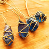 Flourite Wire Wrapped Pendant Necklace - Raw Crystal - Raw Stone Necklace - Green Fluorite Necklace - Blue Flourite Jewelry Chakra Healing