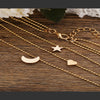 Star Moon Heart Necklace - Crescent Moon Necklace - Dainty Gold Pendant - Delicate Necklace - Dainty Necklace - Gift for Her - Celestial