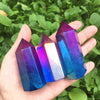 Purple Blue Aura Angel Quartz Tower - Cotton Candy Point - Obelisk - Rainbow Electroplated Healing Crystal - Reiki Gemstone - Home Decor