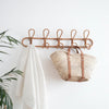 Rattan Hanging Wall Hooks Shelf - Coat Rack Bathroom Towel Hanger Bedroom - Boho Hat Kids Clothes Entryway Organizer - Kids Room Home Decor