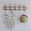 Rattan Hanging Wall Hooks Shelf - Coat Rack Bathroom Towel Hanger Bedroom - Boho Hat Kids Clothes Entryway Organizer - Kids Room Home Decor