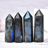 Rainbow Labradorite Tower, Natural Labradorite Wand Obelisk, Crystal Quartz Point, Healing Crystal, Reiki Chakra Decor, Crystal Generator