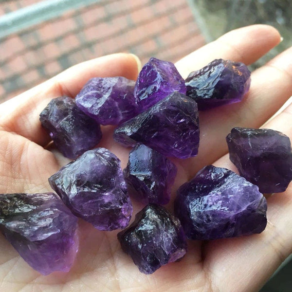 10 Pcs Raw AMETHYST - Rough Purple Quartz Crystal Stone - Gemstones for Healing, Yoga Meditation, Reiki, Chakra, Wicca, Crafts Jewelry