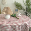 Tablecloth - Table linens - Round Table Cover - Blue Green Pink Plaid Tablecloth - Dining Linen Tablecloth - Cloth for Tea Table - Kitchen