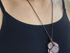Raw Rose Quartz Wire Wrapped Pendant Necklace - Amethyst Necklace - Citrine Necklace - Raw Stone - Rough Pendant - Crystal Necklace Gift