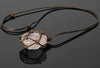 Raw Rose Quartz Wire Wrapped Pendant Necklace - Amethyst Necklace - Citrine Necklace - Raw Stone - Rough Pendant - Crystal Necklace Gift