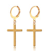 Cross Hoop Earrings, Gold Hoop Earrings, Dainty Hoop Earrings, Silver Cross Earrings, Delicate Earrings, Classic Earrings, Dangle Earring