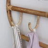 Rattan Hanging Wall Hooks Shelf - Kids Room Home Decor - Boho Hat Kids Clothes Entryway Organizer - Coat Rack Bathroom Towel Hanger Bedroom