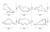 6 Pcs Dinosaur Cookie Cutter Set - Dino Sandwich Cutter - Biscuot Cutter - Biscuit Cutter - For Fondant Pastry Cooking Baking Supplies