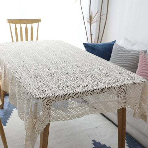 Tablecloth - Table linens - Rectangular Table Cover - Beige Cream Tablecloth - Dining Linen Tablecloth - Cloth for Tea Table - Kitchen
