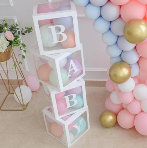 Balloon Box - Transparent Balloon Box with Letters - Clear Boxes For Birthday Baby Shower 1st Birthday Wedding Bridal Party