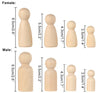 50 Pcs Wooden Peg Dolls - Unfinished Peg People Family - Natural Peg Dolls Blank Kit - Bulk Poupée Bois à Peindre - DIY Craft Supplies