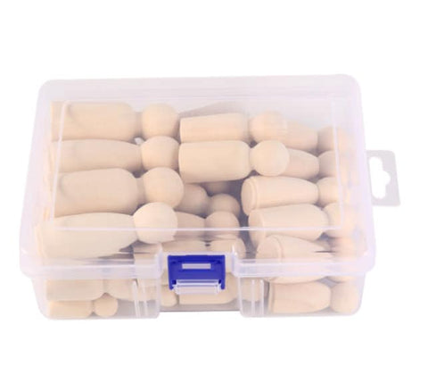 50 Pcs Wooden Peg Dolls - Unfinished Peg People Family - Natural Peg Dolls Blank Kit - Bulk Poupée Bois à Peindre - DIY Craft Supplies