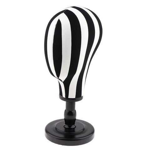 Mannequin Head Stand - Black White Manikin Head - Wig Head Stand - Mannequin Head for Wigs - Wig Mannequin Hat Display with Wooden Stand Unisex Adult